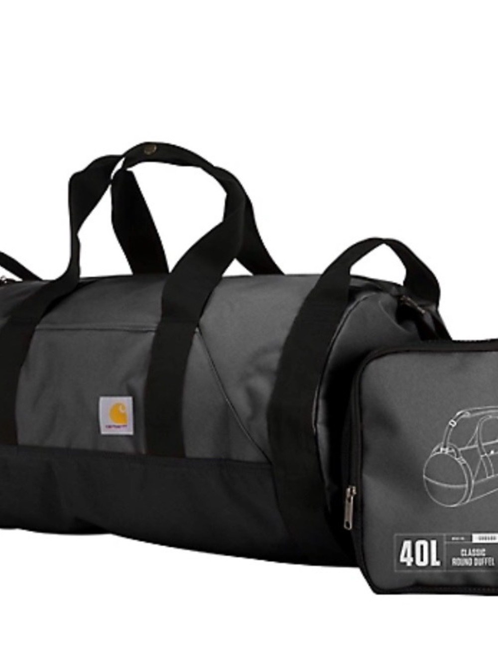 NWT Carhartt Black and Gray Duffel Bag